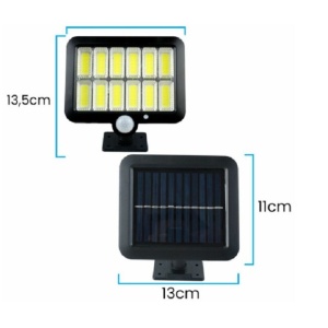 Lampa Solara LED 120 COB, Flippy, 12 Grile, Senzor de Lumina si Miscare, Lungime Cablu 5 m, Lumina Alba - Img 2