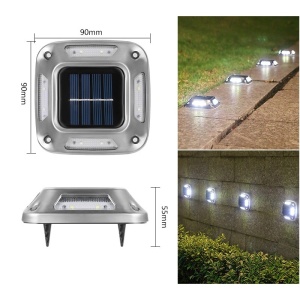 Lampa solara LED pentru gradina Flippy, 8 LED-uri, prindere de perete sau impamantare, IP65, forma patrat, material ABS si Policarbonat, 9 x 9 cm, baterie 1.2V, 600 mah, alb rece - Img 4