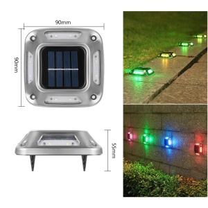 Lampa solara LED pentru gradina Flippy, 8 LED-uri, prindere de perete sau impamantare, IP65, forma patrat, material ABS si Policarbonat, 9 x 9 cm, baterie 1.2V, 600 mah, multicolor - Img 3