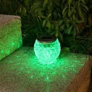 Lampa solara LED tip Glob cristal pentru gradina/trepte/terasa Flippy, rezistent la apa IP65, 10 x 9.5 cm, 1.2V, ABS, 600mAh, multicolor - Img 2