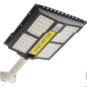 Lampa solara stradala Flippy, cu telecomanda, senzor de miscare si lumina, suport prindere, 280 LED-uri, IP65, ABS, 12AH, 500W, temperatura culoare 6500K, 44.5x37.7x6.6 cm, autonomie 10-12 ore, negru - Img 1