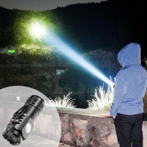 Lanterna cu 3 Nuclee Led, Flippy, Incarcare USB, Autonomie 4-20h, Raza Maxima 100-200 m, 5W, 4 x 4 x 9 cm, Suport de Agatat, Fund Magnetic, Negru - Img 7