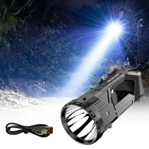 Lanterna LED, Flippy, Incarcare USB, Autonomie 8-24h, 2 Surse de Lumina, Principal si Lateral, Raza Maxima 100-200 m, COB, 5W, 23 x 10 x 10 cm, Negru - Img 7