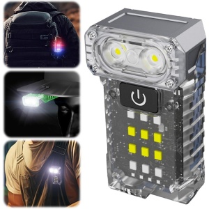 Lanterna UV LED Portabila, Flippy, Incarcare USB Tip C, Raza 50 m, 5W, 3 Culori de Lumina, 1200 mAh, 8 x 2 x 4.2 cm, Transparent Fluorescent - Img 5