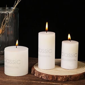 Lumanare Decorativa, Flippy, din Parafina, Cilindrica, Fara Fum si Fara Parfum, 5 x 15 cm, 260 g, Ardere 36h, Ivory Alb - Img 6