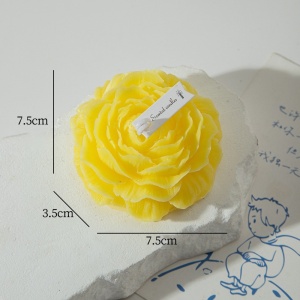 Lumanare Parfumata, Flippy, Model Trandafir, 7.5x3.5x7.5 cm, Galben Deschis, Aroma de Citrice