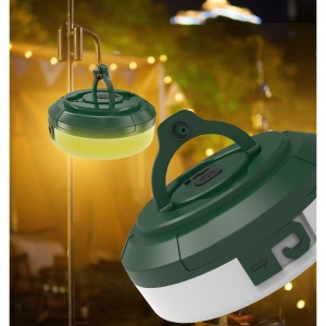 Lumină de camping LED încărcare USB, Flippy, șir colorat, pentru aer liber, cort, Distanta 10 metri, 1800mAH, 10.5x4.3 cm, Alb Verde - Img 12