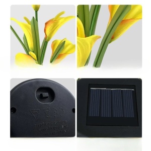 Lumina solara LED tip Crin cu 5 flori, inaltime 75 cm, pentru gradina, Flippy - Img 4
