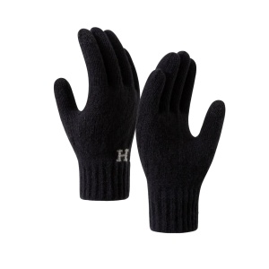 Manusi de Barbat, Flippy, Model H, Functie Touchscreen (ecran tactil), Material Acril Tricotat, Manseta Elastica, Interior Catifelat, Marime Universala, Negru - Img 1