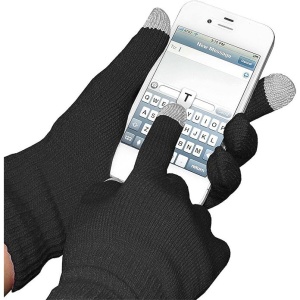 Manusi de Dama, Flippy, Functie Touchscreen (ecran tactil), Material Acril Tricotat, Manseta Elastica, Interior Catifelat, Marime Universala, Negru - Img 5