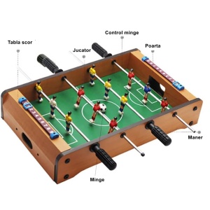 Masa de fotbal cu teren si 12 jucatori Flippy, cu tablou pentru scor, din metal, lemn si ABS, 34.5 x 23 x 7 cm, pentru copii - Img 4