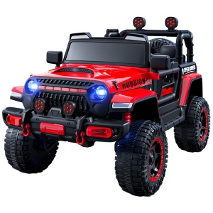 Mașină Electrică pentru Copii, Flippy, Off-Road, Conectare Bluetooth, telecomandă, Tracțiune Integrală, Lumina Intermitenta, Baterie 12V 7Ah, 120x63x68cm, Rosu - Img 12