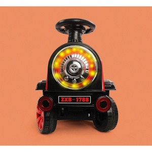 Masinuta Electrica Flippy, Tip Trenulet cu Vagon Detasabil, Pentru 2 Persoane,cu Telecomanda, Lumini si Sunete, Locomotiva cu Vapori de Abur, 1-6 Ani, 46 x 33 x 72 cm, Rosu - Img 5