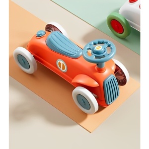 Masinuta Ride-On Flippy, cu Sistem Anti-Rasturnare, Claxon pe Volan, 1-6 Ani, 60 x 28 x 34 cm, Rosu-Albastru - Img 5