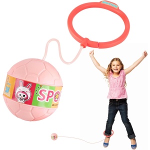 Minge pentru Sarit, Flippy, Tip Coarda Hula Hoop, Cerc 12 cm, Coarda 52 cm, Minge 12 x 11 cm, Functie Iluminat, 4-6 Ani, Plastic, Roz - Img 4