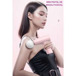 Mini Aparat de Masaj, Flippy, Tip Pistol, Incarcare USB Tip C, Portabil, Pentru Relaxare Musculara, Autonomie 120 Min, 3 Trepte de Viteza, Roz - Img 13