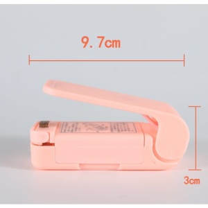 Mini Aparat de Sigilat Pungi cu Baterii, Flippy, Etansare prin Caldura, Spate Magnetic, Portabil, 9.7x3 cm, Roz - Img 5