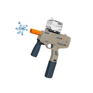 Mitraliera de jucarie electrica Flippy cu bile de hidrogen de gel, gun bluster, tragere in rafala, varsta peste 6 ani, ochelari de protectie, 5000 de bile incluse, cablu de incarcare, 40.1 x 31.6 cm, Mp9, crem - Img 5