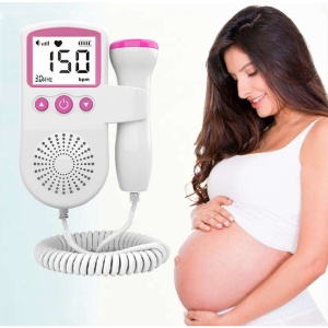 Monitor Fetal Doppler, Flippy, Monitorizare Sarcina, Ritm Cardiac, Ecran LCD 4.5 cm, 2 x Baterii AA (neincluse), Portabil, din ABS, 12.8 x 9.6 x 3 cm, Utilizare de la 9 Saptamani, Roz - Img 3