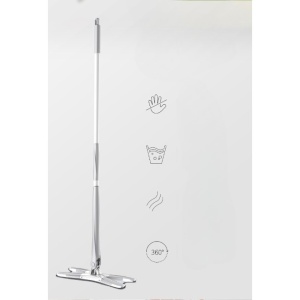 Mop Plat, Flippy, cu Sistem de Stoarcere, 4 Lavete Incluse, Lungime Telescopica 140 cm, Argintiu - Img 7