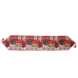 Napron Decorativ pentru Masa, Flippy, Model Merry Christmas, Tematica Craciun, 35 x 180 cm, Rosu/Verde