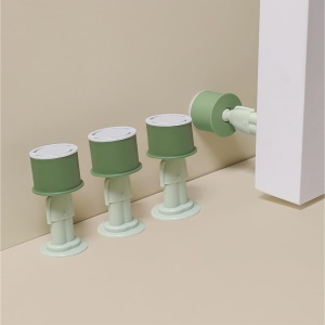 Opritor de Usa, Flippy, din Silicon, Model Magicial, cu Prindere de Perete, Anti-Coliziune, 4x 8.5 cm, Verde - Img 3