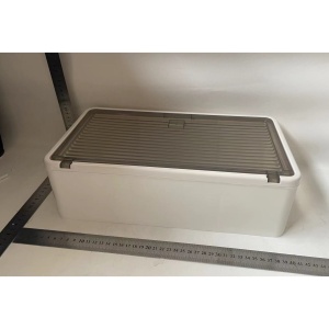 Organizator Cosmetice, Flippy, Montare pe Perete fara Perforare, 36.5x10.9x20 cm, din PP si ABS, Alb-Negru, Usa Transparenta - Img 2