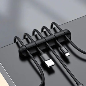 Organizator de Cabluri, Flippy, Autoadeziv, Multifunctional, 5 Locuri de Suport, 9.6x2.2cm, Negru - Img 5