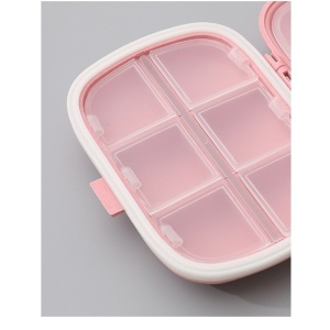 Organizator medicamente, Plastic, 8 compartimente, 0.1 L, Roz, Flippy, 11 x 7 cm - Img 6