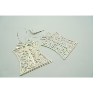 Ornament brad de Craciun, Perlat, in forma de Cadou, 9 cm x 11 cm, Plastic, Flippy - Img 5