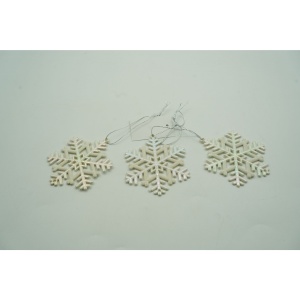 Ornament brad de Craciun, Perlat, in forma de Fulg de nea, 8 cm x 8 cm, Plastic, Flippy - Img 5