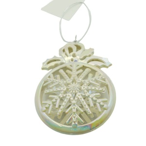 Ornament brad de Craciun, Perlat, Rotund, 8 cm x 11 cm, Plastic, Flippy - Img 1
