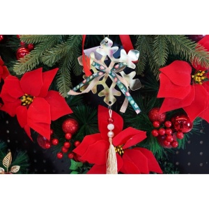 Ornament brad, Flippy, Fulg de nea, Auriu, Lucios, 15*27CM, Acril, Interior/ Exterior - Img 7