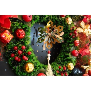 Ornament brad, Flippy, Fulg de nea, Auriu, Lucios, 16*30CM, Acril, Interior/ Exterior - Img 7