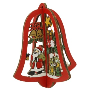 Ornament de brad clopotel, Flippy, multicolor, lemn, 10.5x9.5 cm - Img 2