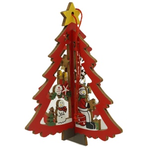 Ornament de brad mos craciuni in brad, Flippy, multicolor, lemn, 10.5x9.5 cm - Img 2