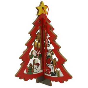 Ornament de brad mos craciuni in brad, Flippy, multicolor, lemn, 10.5x9.5 cm - Img 1