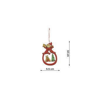 Ornament de brad ursuleti, Flippy, multicolor, lemn, 10 cm - Img 6