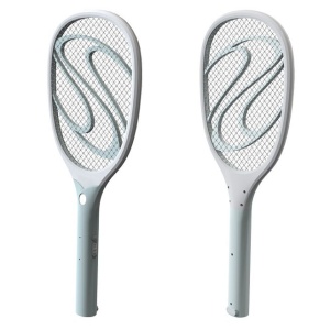 Paleta Electrica pentru Tantari, Muste sau Insecte LED, Flippy, Reincarcabila, Incarcare USB, Plastic, Casa si Gradina, Anti-insecte, Alb-Albastru - Img 11