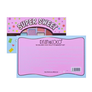 Palete de Machiaj, KEVIN & COCO, Pink Blue, Fard de Pleoape, 18 culori, 19.3 x 12 x 1.4 cm - Img 6