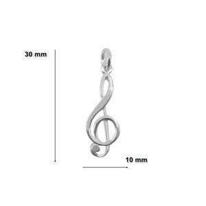 Pandantiv din Argint 925 Jolie Silver, Model Cheia Sol, 30 x 10 mm, 1.5 g - Img 2