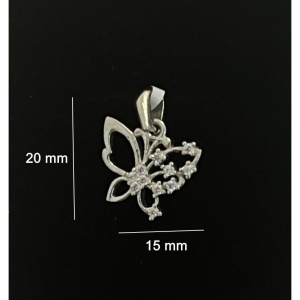 Pandantiv din Argint 925 Jolie Silver, Model Fluturas Rodiat cu Zirconii, 20 x 15 mm, 1.6 g - Img 3