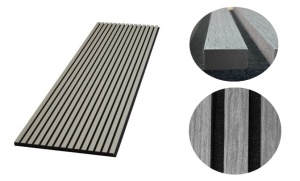 Panou riflat acustic, gri, UnicSpot, 240x60x2.1 cm - Img 2