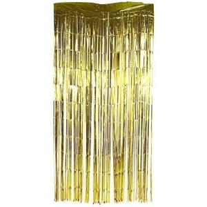 Perdea Franjurata, Flippy, Model Decor Petrecere, pentru Fundal de Poze, Amenajare Colorata a Petrecerii, Dimensiune 100x200 cm, Gold - Img 1