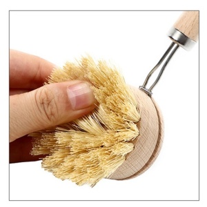Perie de Curatat Vase si Alimente, Flippy, din Lemn de Fag cu Coada, 24 x 5.8 cm, Perie din Sisal, Crem - Img 3