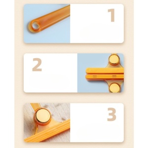 Perie de Indepartare a Scamelor, Flippy, pentru Haine si Par de Animale, cu Doua Fete, Manual, Multifunctional, 12x14.5 cm, Accesoriu pentru Casa, Portocaliu - Img 3