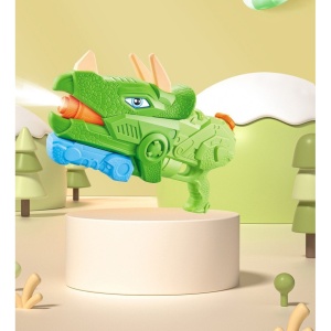 Pistol cu Apa pentru Copii, Rezervor, Pentru Piscina/Plaja, Flippy, 6ani+, Triceratops, 3 duze, Verde, 1330ML - Img 6