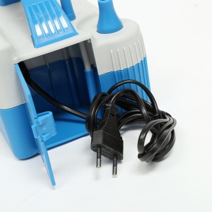 Pompa Electrica de Umflat Baloane, Flippy, cu Doua Iesiri, 220V, Putere 700W, Accesorii petrecere, Albastru-Gri - Img 3