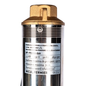 Pompa submersibila pentru apa curata Micul Fermier, 1.5KW, debit 5400l/h, inaltime maxima pompare 150m, 19 turbine - Img 2