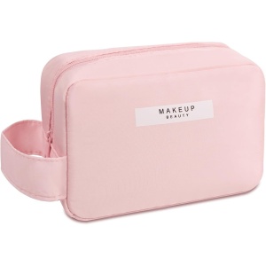 Portfard, Flippy, cu Maner, Material Impermeabil, pentru Cosmetice, 16 x 11 x 7 cm, Roz - Img 1